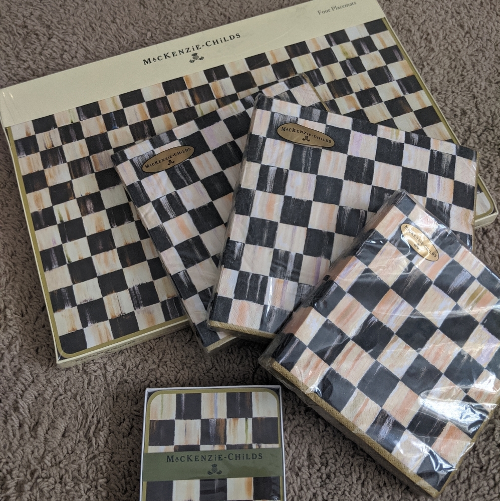 Mackenzie Childs Placemats, napkins coasters